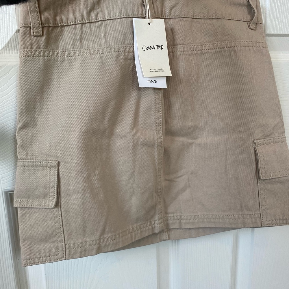 Mango Teen Khaki Cargo Miniskirt